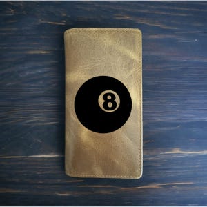 8 Ball Rodeo Wallet Cowboy Western Buffalo Couro Premium Pool Bilhar NOVO