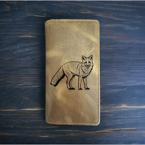 Cartera de rodeo de zorro, estilo vaquero, de piel de búfalo occidental, de primera calidad, regalo de animal salvaje, NUEVO
