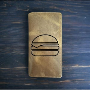Cartera de rodeo con hamburguesa con queso, estilo vaquero, de piel de búfalo occidental, de primera calidad, nueva