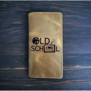 Portefeuille Rodeo Old School Cowboy Western Cuir de buffle Premium Musique rétro NOUVEAU