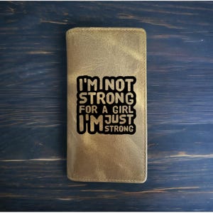 Strong Girl Rodeo Wallet Cowboy Western Buffalo Couro Premium Academia Treino NOVO