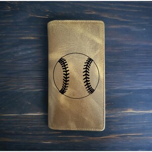 Cartera de béisbol Rodeo Cowboy Western Buffalo Leather Premium Sport Game NUEVO