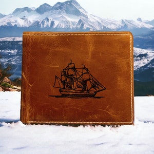 Cartera de cuero para navegación de barco plegable de primera calidad Buffalo Nautical NUEVO