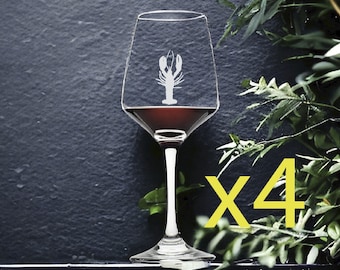Copas de vino de cangrejo x4 Premium 12 Oz Personalice Cajun Hervir al aire libre NUEVO