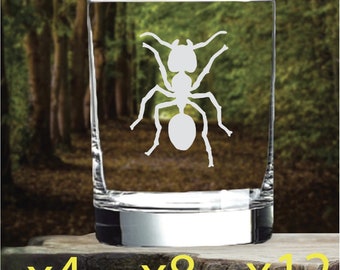 Ant Whisky Glass Double 14 Oz Old Fashioned x4 x8 x12 NEW
