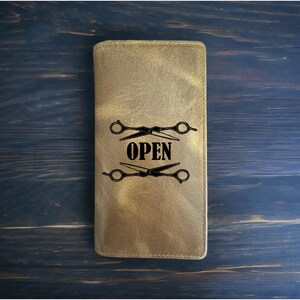 Barber Open Rodeo Geldbörse Cowboy Western Büffelleder Premium Retro Haarschmuck NEU