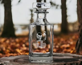 Skull Cheers Whiskey Decanter: Personalized Bourbon Gift (26 Oz)