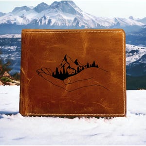 Cartera de piel Mountain Hand plegable de primera calidad Buffalo Outdoor Nature NUEVA