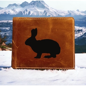 Cartera de cuero con forma de conejo plegable de primera calidad Buffalo Animal Pet Farm NUEVO