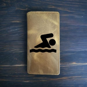 Carteira de Rodeio de Natação Cowboy Western Buffalo Couro Premium Sport Swim NOVO