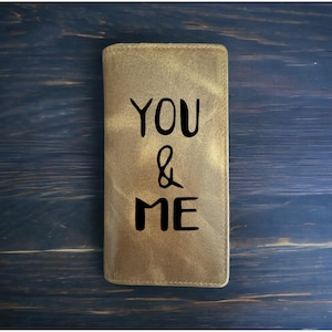 Cartera de rodeo You and Me, de piel de búfalo estilo vaquero occidental, regalo de amor de primera calidad, NUEVA