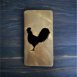 Cartera Rooster Rodeo Cowboy Western Buffalo Leather Premium Animal Farm NUEVO