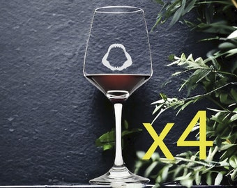 Shark Jaws Wine Glasses x4 Premium 12 Oz Personalize Animal Ocean Beach NEW