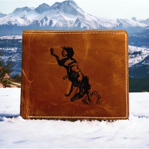 Bucking Bronco Cartera de cuero plegable Calidad Premium Buffalo NUEVO