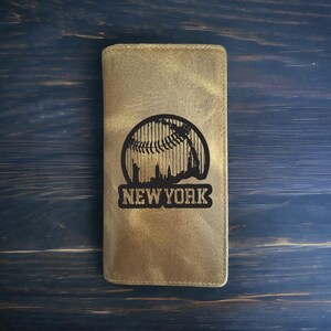 Cartera de béisbol de Nueva York Rodeo Cowboy Western Buffalo Leather Premium Sport NUEVA