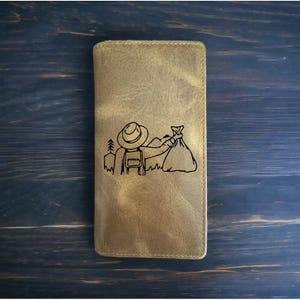 Cartera de campamento al aire libre Rodeo Cowboy Western Buffalo Leather Premium Nature Wild NUEVO