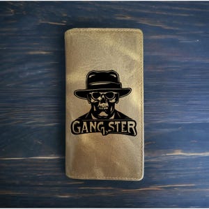 Gangster Skull Rodeo Geldbörse Cowboy Western Büffelleder Premium Bones NEU