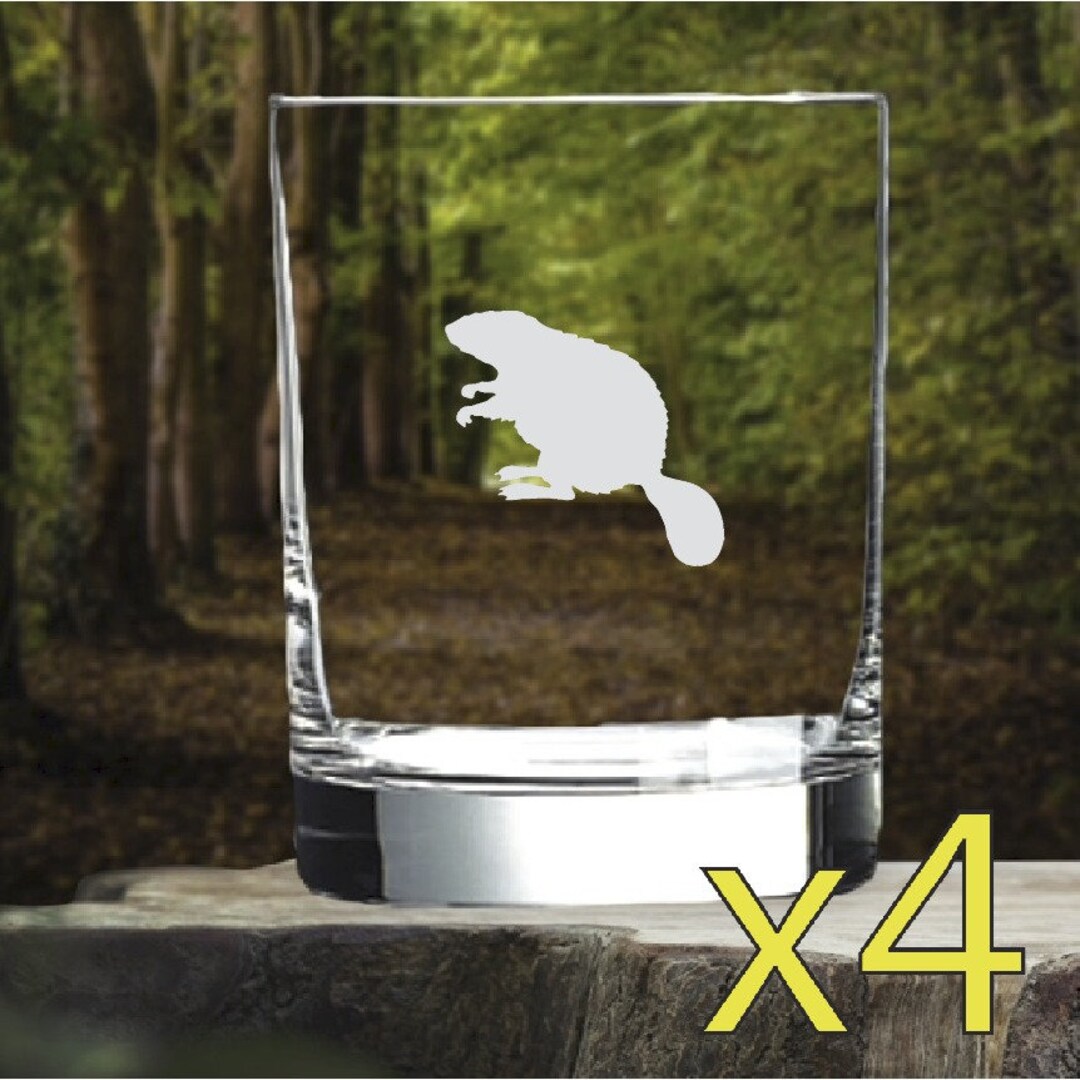 Beaver Shape Whiskey Glasses X4 Double 14 Oz Premium Old Fashioned  display picture 1