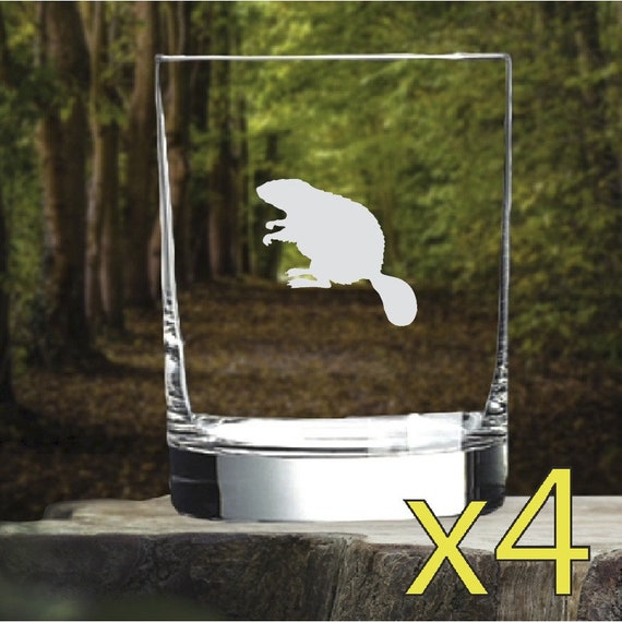 Beaver Shape Whiskey Glasses X4 Double 14 Oz Premium Old Fashioned  display picture 1