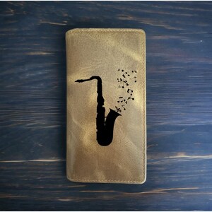 Cartera de saxofón rodeo de cuero de búfalo estilo vaquero occidental, correa de música de primera calidad, NUEVA