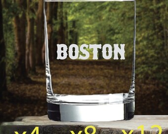 Boston Whisky Glas Doppel 14 Oz Old Fashioned City x4 x8 x12 NEU