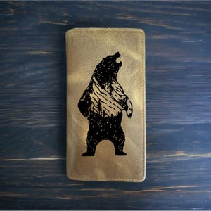 Cartera de rodeo Grizzly, estilo vaquero, de piel de búfalo occidental, de primera calidad, Bear Mountain, nueva