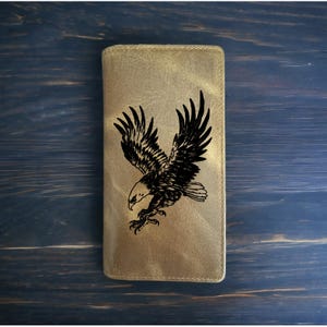 Cartera de rodeo con águila, piel de búfalo occidental, estilo vaquero, de primera calidad, con diseño de animales salvajes, nueva