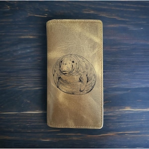 Cartera de rodeo de manatí, piel de búfalo occidental, regalo de animal de primera calidad, NUEVO