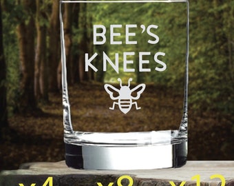 Bee's Knees Whiskyglas Doppel 14 Oz Old Fashioned Lustig x4 x8 x12 NEU