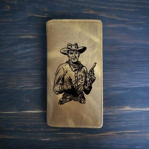 Portefeuille cowboy rodeo cowboy western cuir de buffle rétro vintage film film NEUF