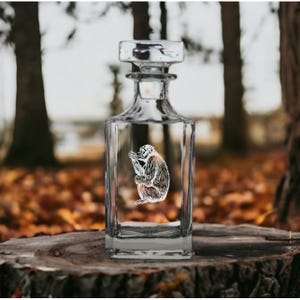 Chimpanzee Whiskey Decanter: 26 Oz Bourbon Glass, Personalized Monkey Gift