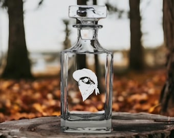 Skull Snapback Whiskey Decanter: Personalized Bourbon Gift (26 Oz)