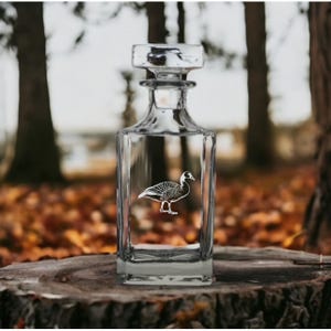 Goose Decanter 26 Oz Bourbon Whiskey Premium Glass Personalize Animal Gift NEW