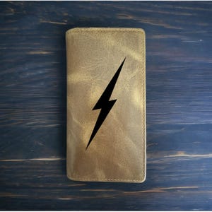 Cartera Lightning Bolt Rodeo Cowboy Western Buffalo Leather Premium Storm NUEVA