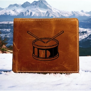 Cartera de cuero para caja plegable de primera calidad con forma de banda de Buffalo, regalo musical NUEVO