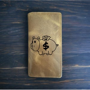 Alcancía Billetera Rodeo Vaquero Western Buffalo Cuero Premium Dinero Efectivo NUEVO