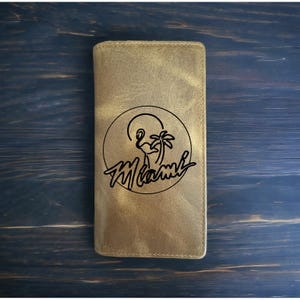 Cartera Miami Rodeo Cowboy Western Buffalo Leather Premium Florida Beach NUEVA