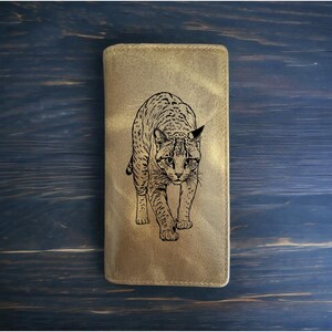 Ocelot Büffelleder Geldbörse: Cowboy Rodeo Western Geschenk