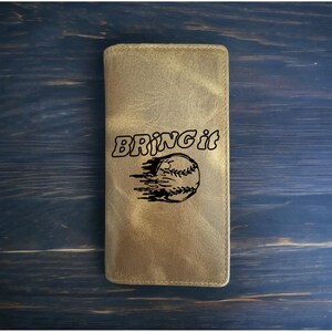 Cartera de béisbol Rodeo Vaquero Western Buffalo Cuero Premium Cita Deporte NUEVO