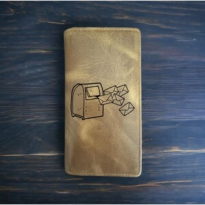 Cartera tipo rodeo con buzón de correo, estilo vaquero, de piel de búfalo occidental, paquete premium, para negocios, NUEVA