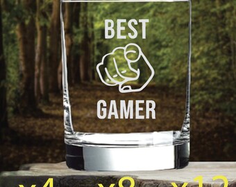 Best Gamer Whisky Glas Double 14 Oz Old Fashioned Gaming Gamer x4 x8 x12 NEU