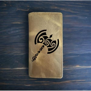 Cartera de rodeo con hacha tribal, estilo vaquero, de piel de búfalo occidental, de primera calidad, para batalla y guerra, nueva