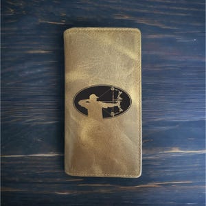 Cartera de rodeo para arco compuesto, estilo vaquero, de piel de búfalo occidental, de primera calidad, para tiro con arco, NUEVA