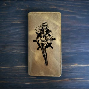 Carteira Sailor Girl Rodeo Cowboy Western Buffalo Couro Premium Náutico NOVO