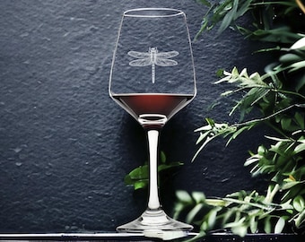 Dragonfly Wine Glasses x4 Premium 12 Oz Personalize Animal Wild Nature Gift NEW