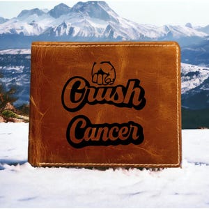 Cartera de cuero Crush Cancer Bifold de primera calidad Buffalo Hope Gift Inspire NUEVO