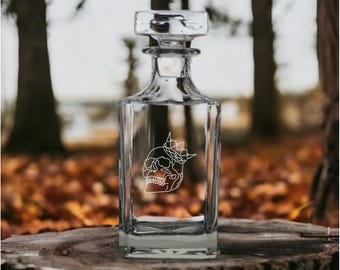 Skull Crown Whiskey Decanter: Personalized Bourbon Gift (26 Oz)