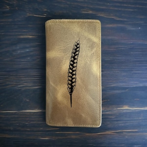 Cartera de rodeo de trigo, estilo vaquero, de piel de búfalo occidental, de grano premium, regalo de granja, NUEVA
