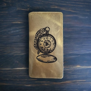 Reloj de bolsillo estilo rodeo, billetera, vaquero, estilo western, piel de búfalo, estilo retro de primera calidad, NUEVO