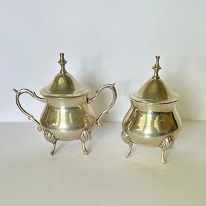 Vintage Silver Plated Sugar Set / Tea Pot Set / Vintage Silver Plated Sugar